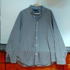 Banana Republic Black and White Checked Shirt...Extra Large